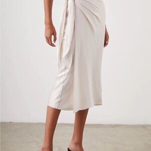 Elegant Cream Midi Skirt